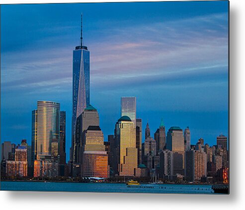 Nyc Metal Print featuring the photograph Blue Sunset at the World Trade Center by Eleanor Abramson
