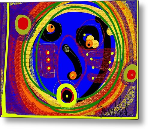 Abstract Metal Print featuring the digital art Blued out of my mind by Susan Fielder