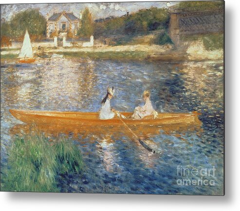 Boating On The Seine Metal Print featuring the painting Boating on the Seine by Pierre Auguste Renoir