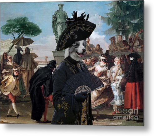 Border Collie Metal Print featuring the painting Border Collie Art Canvas Print - The Minuet by Sandra Sij
