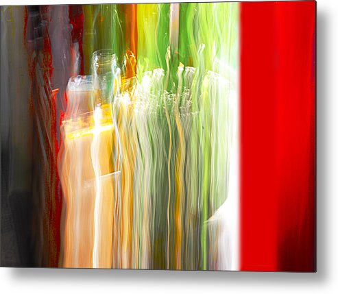 Absract Metal Print featuring the photograph Bottle by the window by Sue Capuano