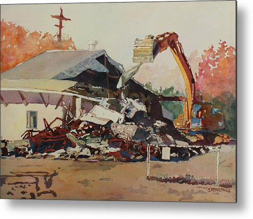 House Metal Print featuring the painting Bringing Down The House by Jenny Armitage