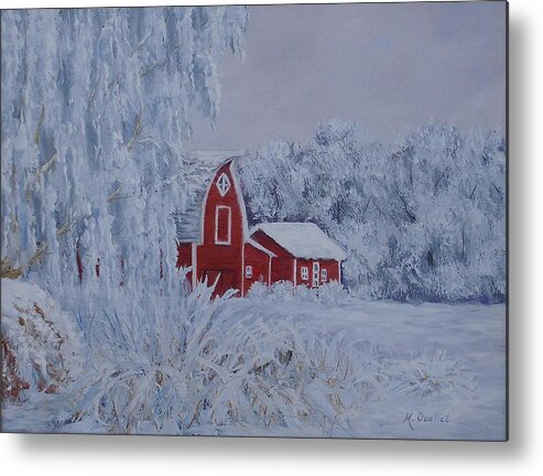 Landscape Metal Print featuring the painting Brr by Maxine Ouellet