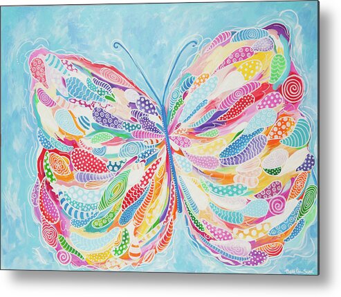 Butterfly Metal Print featuring the painting Butterfly by Beth Ann Scott