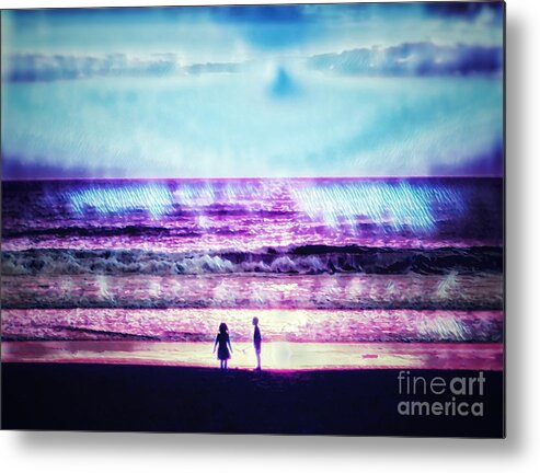 Children Metal Print featuring the digital art Can you see this? by HELGE Art Gallery