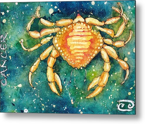 Zodiac Metal Print featuring the painting Cancer by Ruth Kamenev