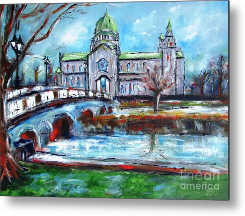 Cathedral Metal Print featuring the painting Galway cathedral - paint your favorite building by Mary Cahalan Lee - aka PIXI
