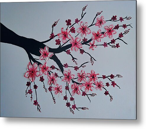 Cherryblossom Metal Print featuring the painting Cherry blossom by Faashie Sha