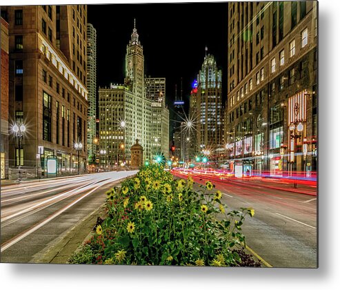 Chicago Metal Print featuring the photograph Chicago Stars by Lev Kaytsner