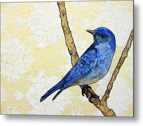 Bluebird Metal Print featuring the painting Christopher by Jacqueline Bevan