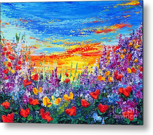 Sunset Metal Print featuring the painting Color My World by Teresa Wegrzyn
