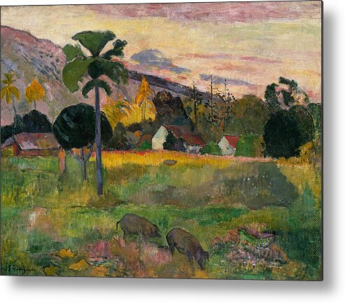 French Art Metal Print featuring the painting Come Here by Paul Gauguin