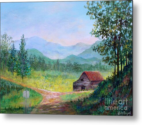 Old Barn Metal Print featuring the painting Country Roads by Lou Ann Bagnall