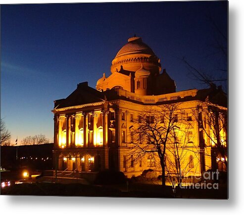 Nepa Metal Print featuring the photograph Courthouse at night by Christina Verdgeline