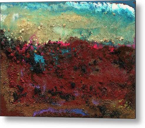 Lava Metal Print featuring the painting Crater #9 by Joseph Demaree