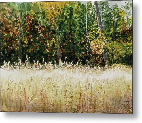 Landscape Metal Print featuring the painting D Vine by Lynn Babineau