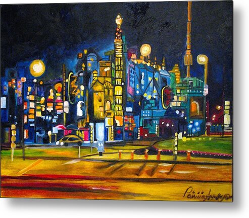 Cityscape Metal Print featuring the painting Dam Square by Patricia Arroyo