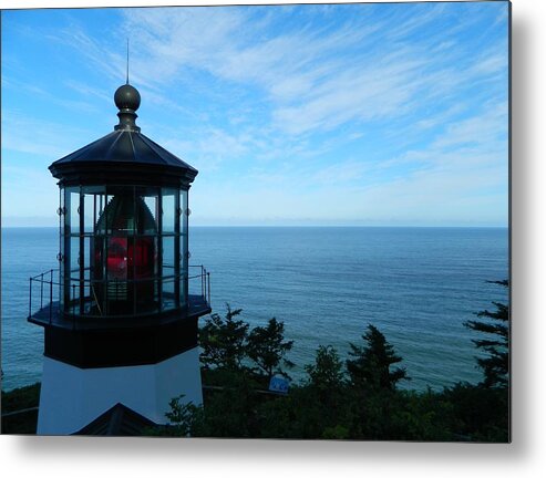 Oregon Metal Print featuring the photograph Darkened Lighthouse by Gallery Of Hope 