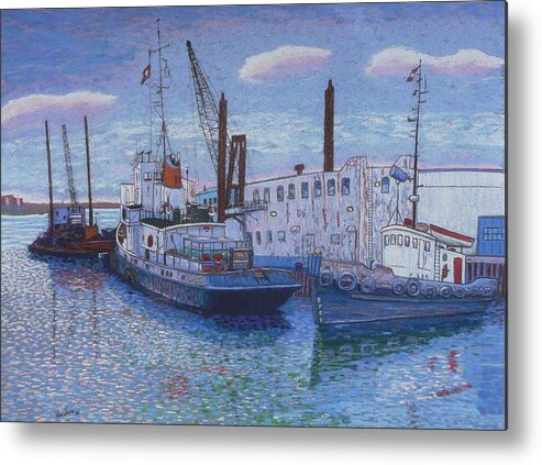 Pastels Metal Print featuring the pastel Dartmouth Marine Slips by Rae Smith