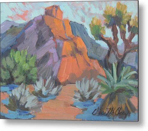 Joshua Tree Metal Print featuring the painting Dawn at Joshua Tree by Diane McClary