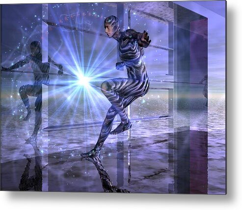 Landscape Metal Print featuring the digital art Defy The Boundaries Visible And Invisible by Shadowlea Is