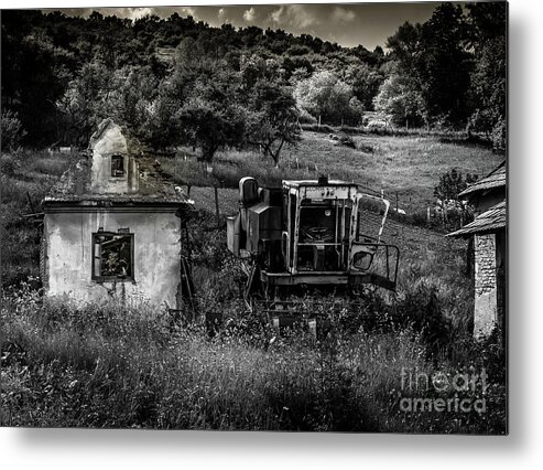 Derelict Metal Print featuring the photograph Derelict Farm, Transylvania by Perry Rodriguez