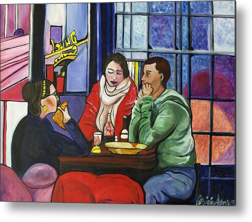 People Metal Print featuring the painting Dinner in Dam by Patricia Arroyo