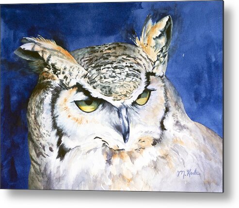 Owl Metal Print featuring the painting Diogenes - The Cynic by Marsha Karle