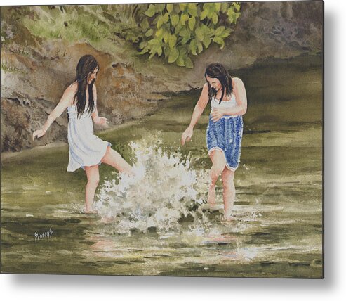 Creek Metal Print featuring the painting Double Trouble by Sam Sidders