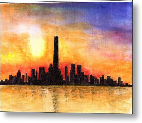 Sunrise Downtown Metal Print featuring the mixed media Downtown by Al Intindola