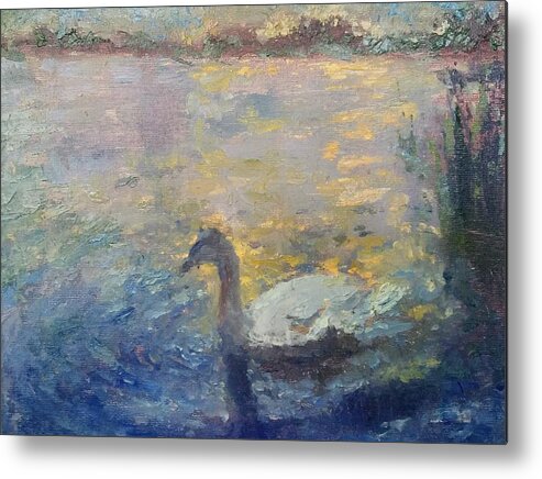 Landscape Metal Print featuring the painting Duck by Brian Kardell