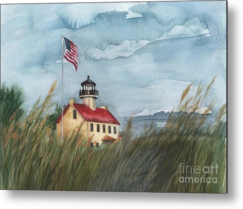 East Point Lighthouse Metal Print featuring the painting East Point Lighthouse by Nancy Patterson