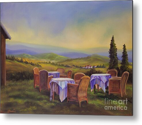 Tuscany Painting Metal Print featuring the painting End of a Tuscan Day by Charlotte Blanchard