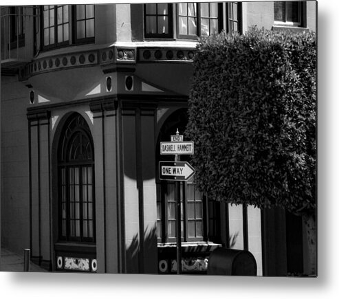 Bonnie Follett Metal Print featuring the photograph End of Dashiell Hammett BW by Bonnie Follett