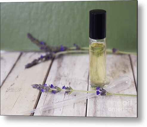 Homeopathic Metal Print featuring the photograph Essential oil and lavender by Cindy Garber Iverson
