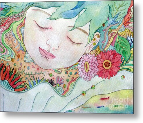 Child Metal Print featuring the painting Everything is a Child of the Earth by Fumiyo Yoshikawa