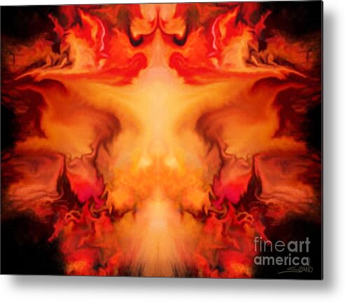 Spano Metal Print featuring the painting Evil Red Abstract by Spano by Michael Spano