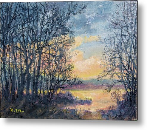 Shore Metal Print featuring the painting February Sky by Kathleen McDermott