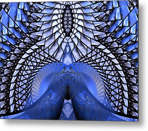 Fractal Metal Print featuring the digital art Feeling so Blue by Amorina Ashton