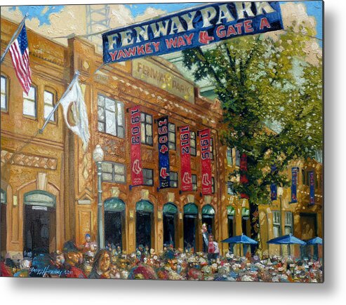 Fenway Park Metal Print featuring the painting Fenway Summer by Gregg Hinlicky