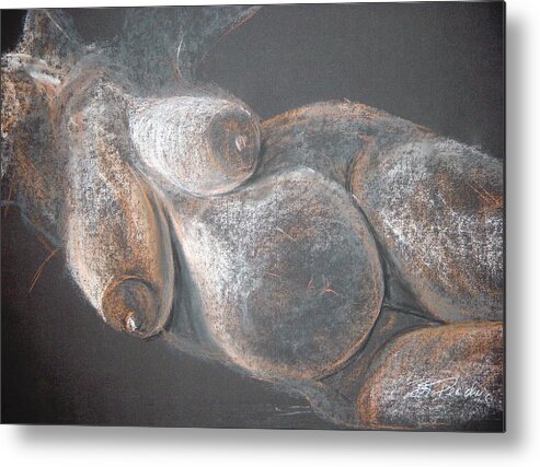 Pregnant Metal Print featuring the drawing Fertility Goddess II by Bonnie Peacher