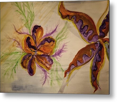 Flower Metal Print featuring the painting Flora by Faashie Sha