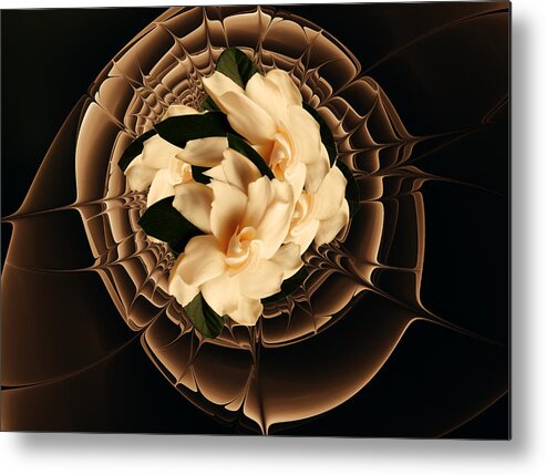 Flower Metal Print featuring the mixed media Flowers and Chocolate by Georgiana Romanovna