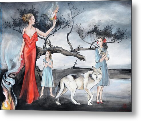 Fire Metal Print featuring the painting For those who Fear Fire by Jacqueline Hudson