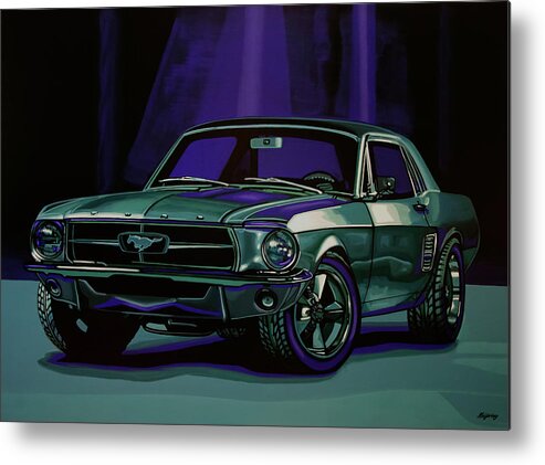 Ford Mustang Metal Print featuring the painting Ford Mustang 1967 Painting by Paul Meijering