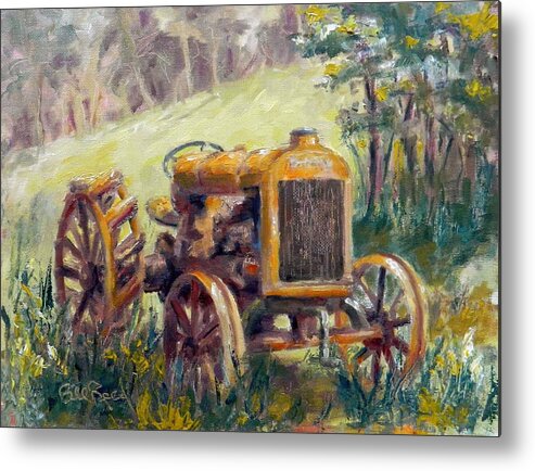 Farm Tractor Metal Print featuring the painting Fordson Tractor by William Reed