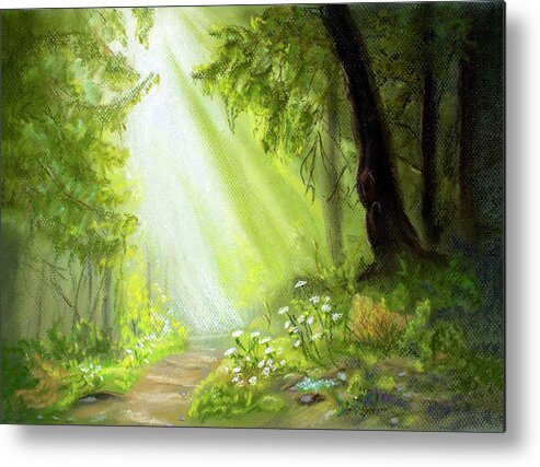 Forest Metal Print featuring the painting Forest Path by Dorothy Riley