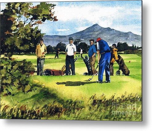 Fourball Metal Print featuring the painting F 763 Fourball in Bray by Val Byrne