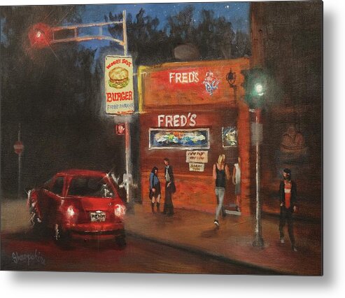  Bar Metal Print featuring the painting Fred's by Tom Shropshire