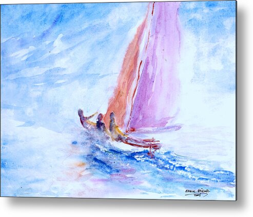 Sea Metal Print featuring the painting Freedom For One Day by Faruk Koksal